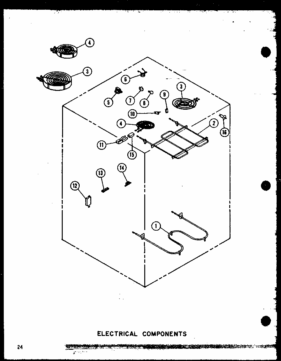 Electrical Components Diagram and Parts List for RVH-2 P72908-3M Amana Range Hood