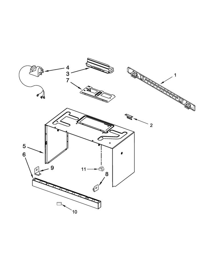 Cabinet And Installation Parts Diagram and Parts List for MMV1174DH2  Maytag Microwave