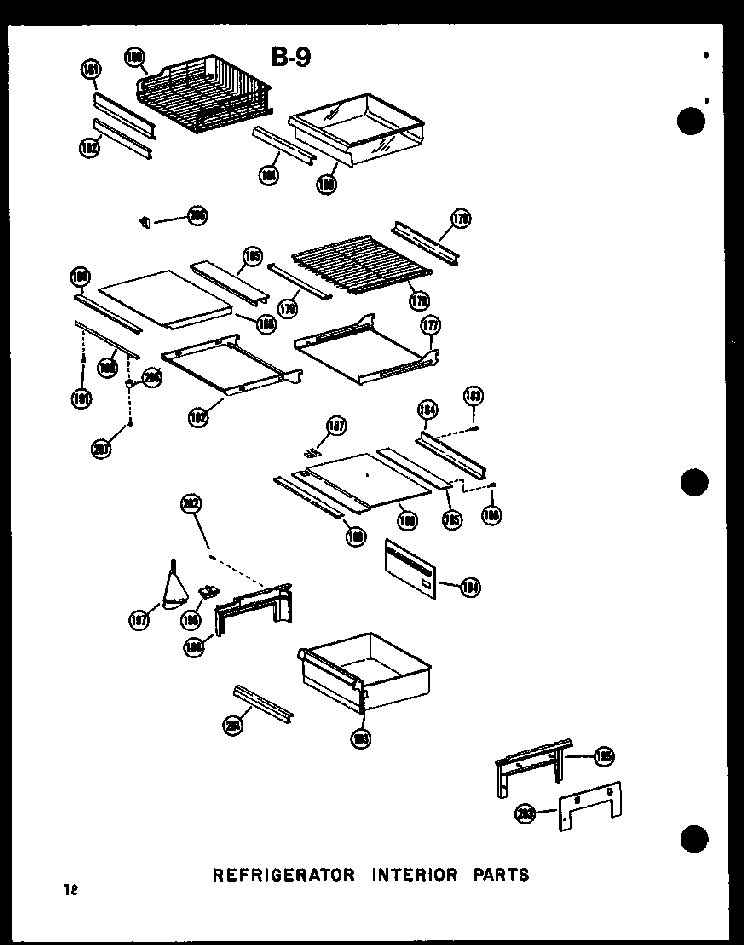 Refrigerator Interior Parts Diagram and Parts List for SRI19W-P60350-36W  Amana Refrigerator