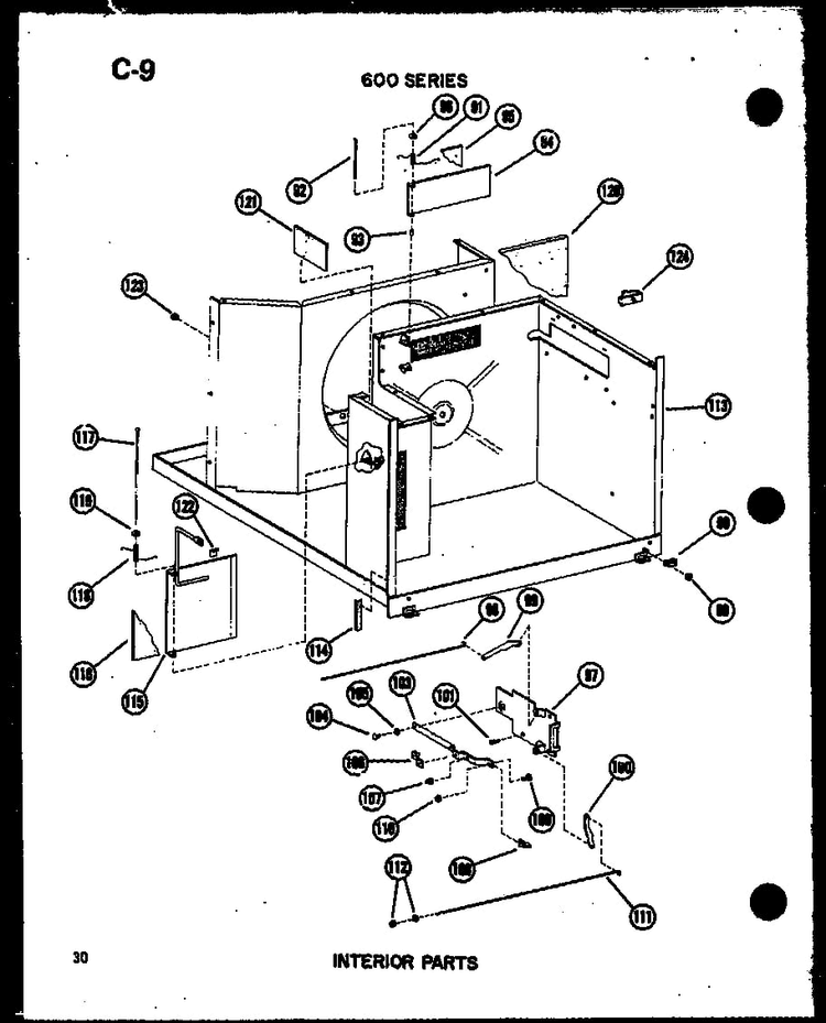 Interior Parts Diagram and Parts List for 619-3P P54720-45R Amana Air Conditioner
