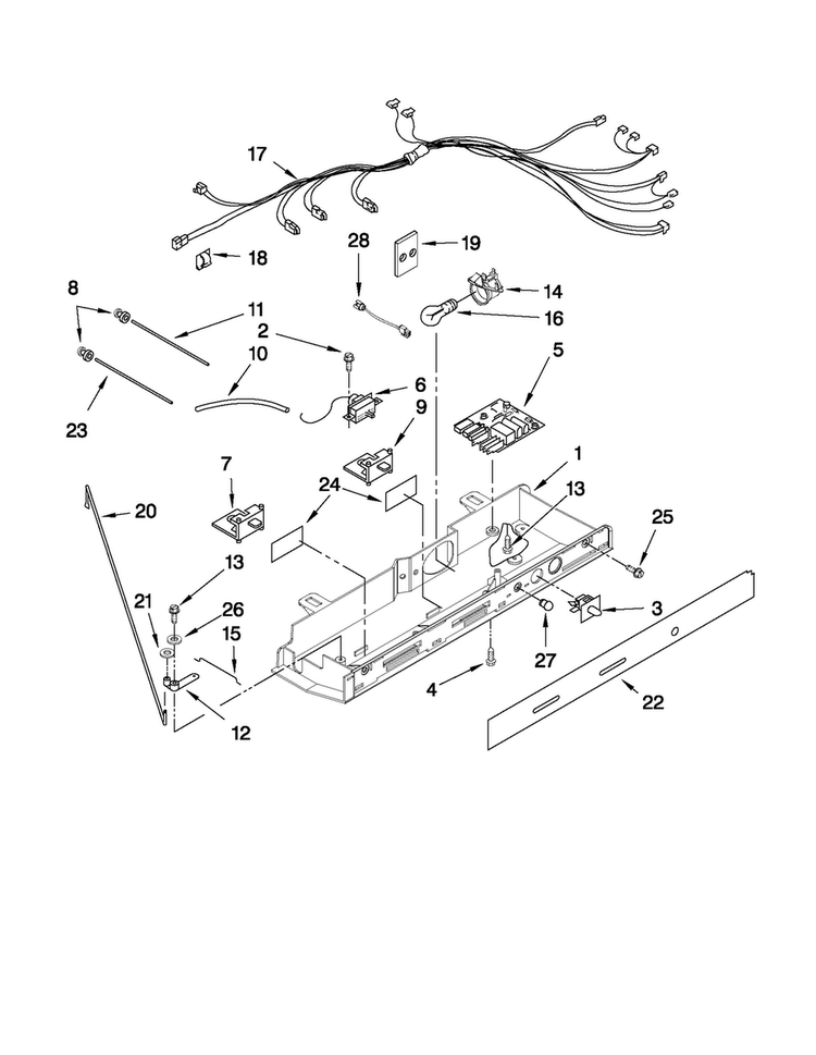 Control Parts Diagram and Parts List for MSD2550VES03  Maytag Refrigerator