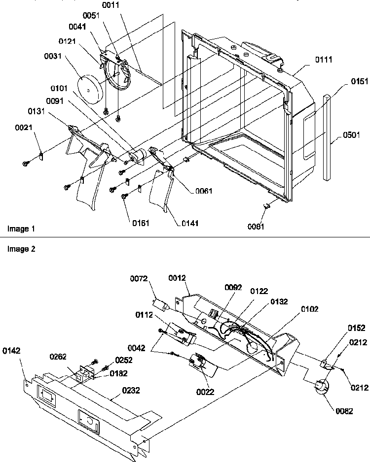 Ice/water Cavity, Electronic Bracket Assy Diagram and Parts List for SRDE327S3E-P1312501WE  Amana Refrigerator