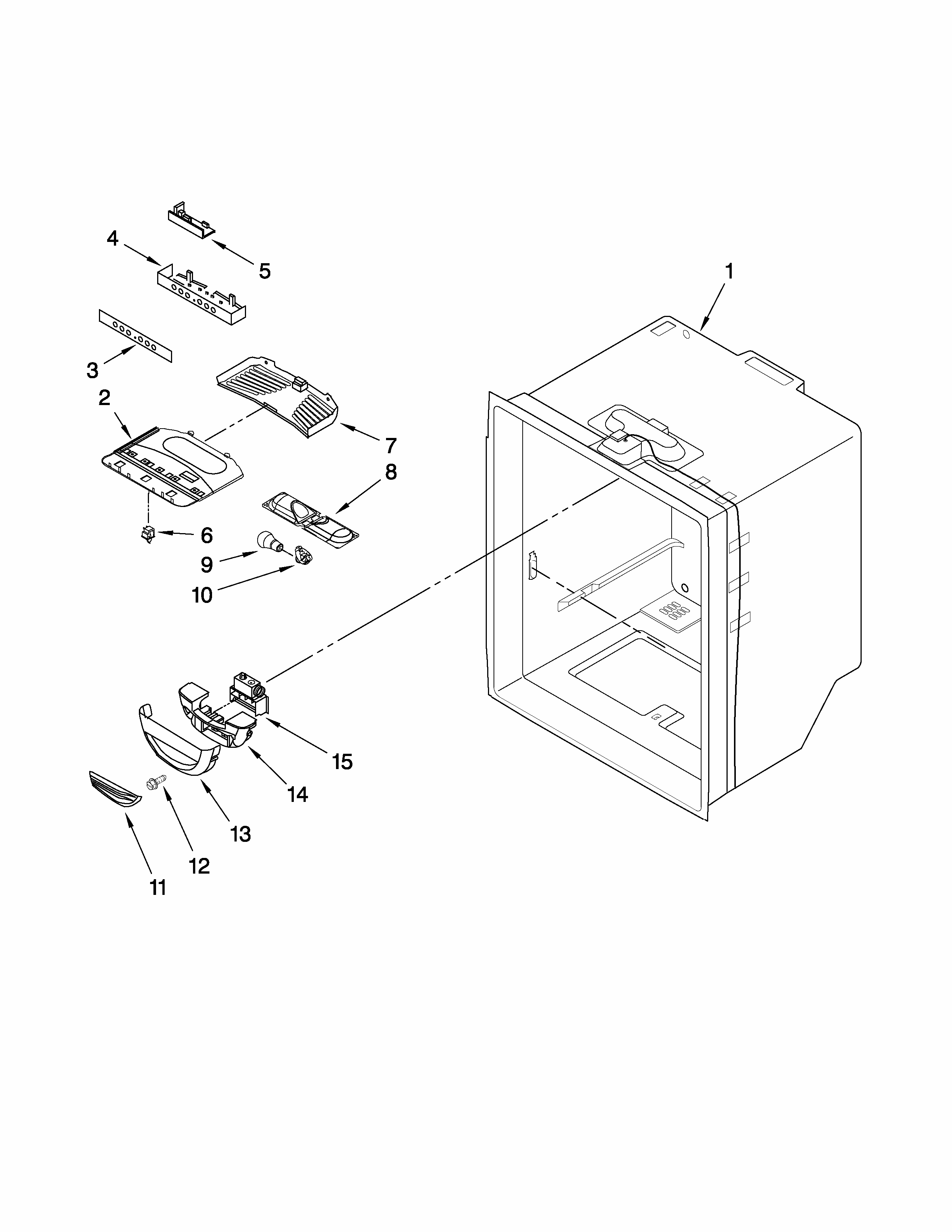 Refrigerator Liner Parts Diagram and Parts List for GB6526FEAS5  Maytag Refrigerator