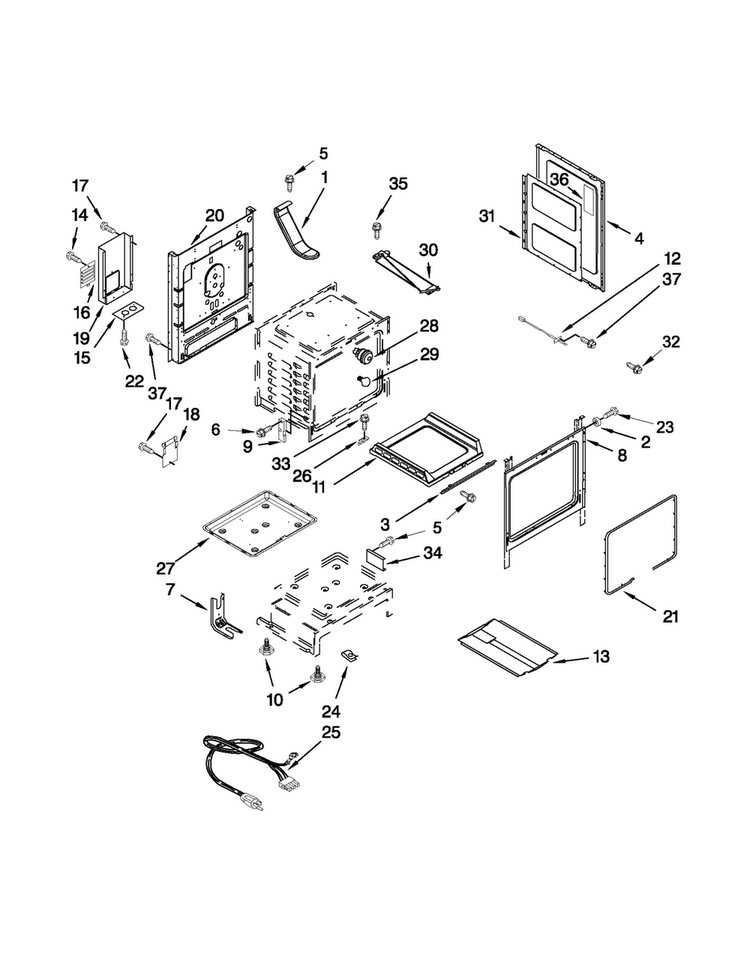 Chassis Parts Diagram and Parts List for MGR8670WB0  Maytag Range