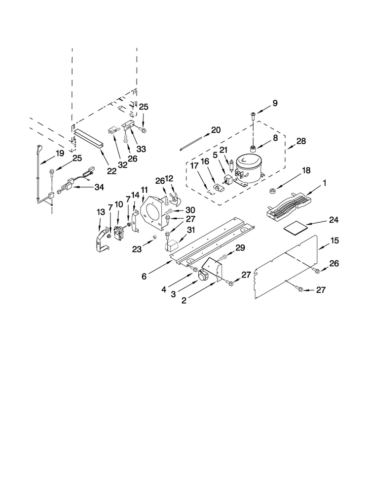 Unit Parts Diagram and Parts List for JUB248RBCX03  Jenn-Air Wine and Beverage Cooler
