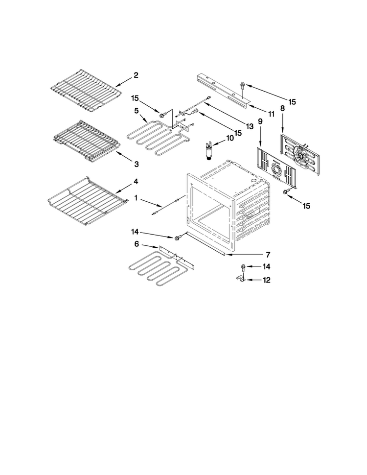 Internal Oven Parts Diagram and Parts List for JMW2427WS02  Jenn-Air Microwave
