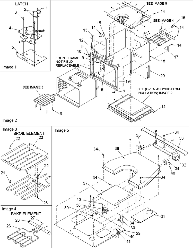 Inner Cavity/blower/bake And Broil Assy Diagram and Parts List for AOCS3040E-P1132375NE  Amana Wall Oven