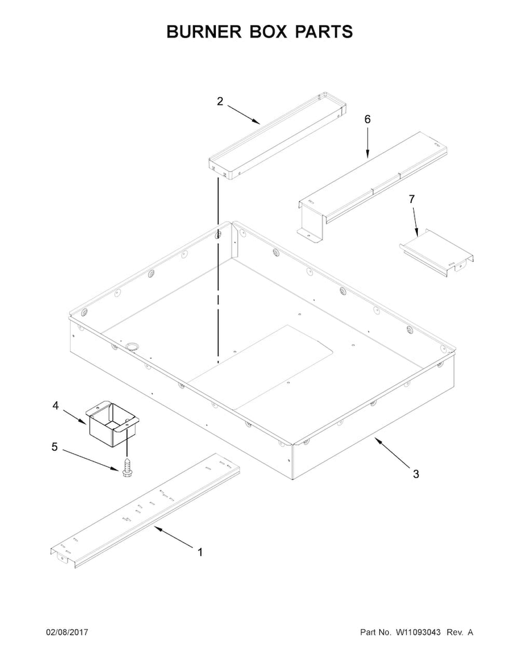 Burner Box Parts Diagram and Parts List for JED3536GS00  Jenn-Air Cooktop