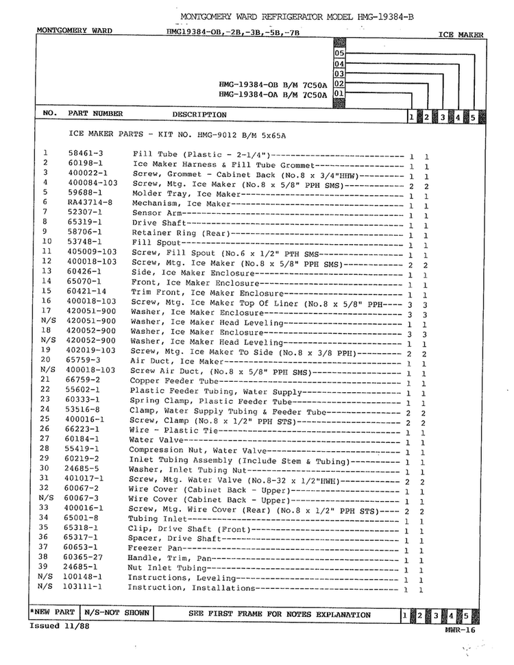 Ice Maker Page 2 Diagram and Parts List for 19384B  Admiral Refrigerator