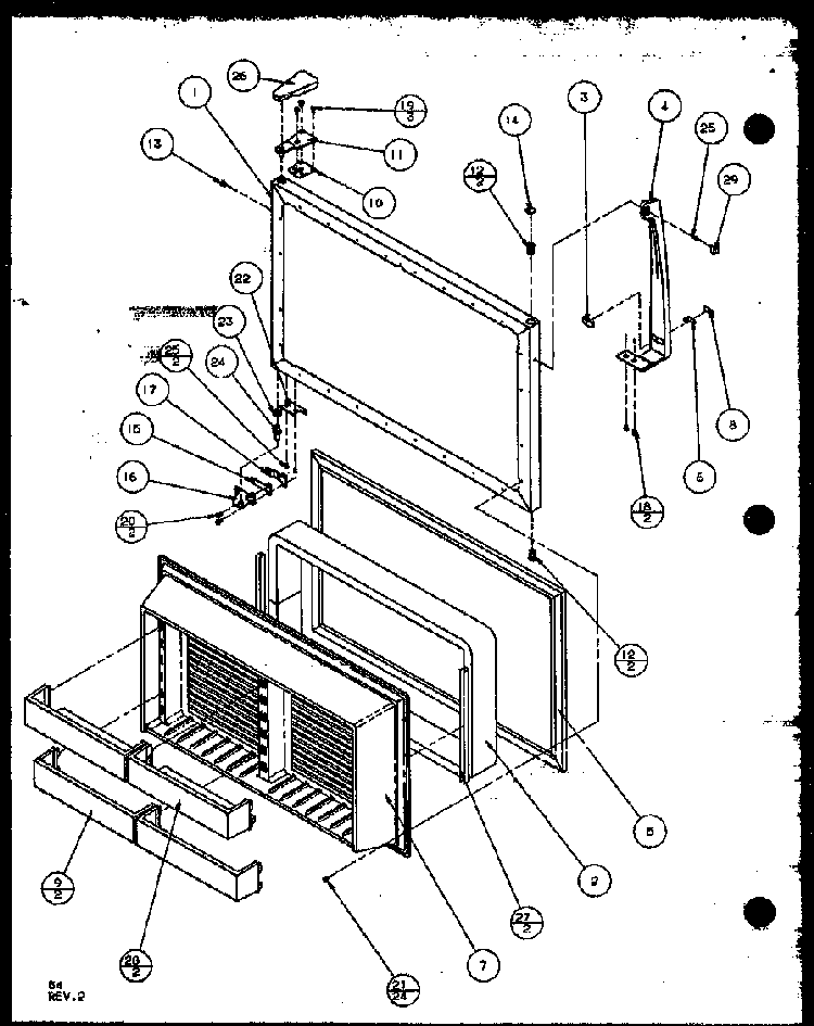 Freezer Door Diagram and Parts List for TZ22QW-P1114906WW  Amana Refrigerator