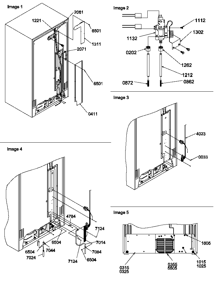 Cabinet Back Diagram and Parts List for SCD25TW-P1190422WW  Amana Refrigerator