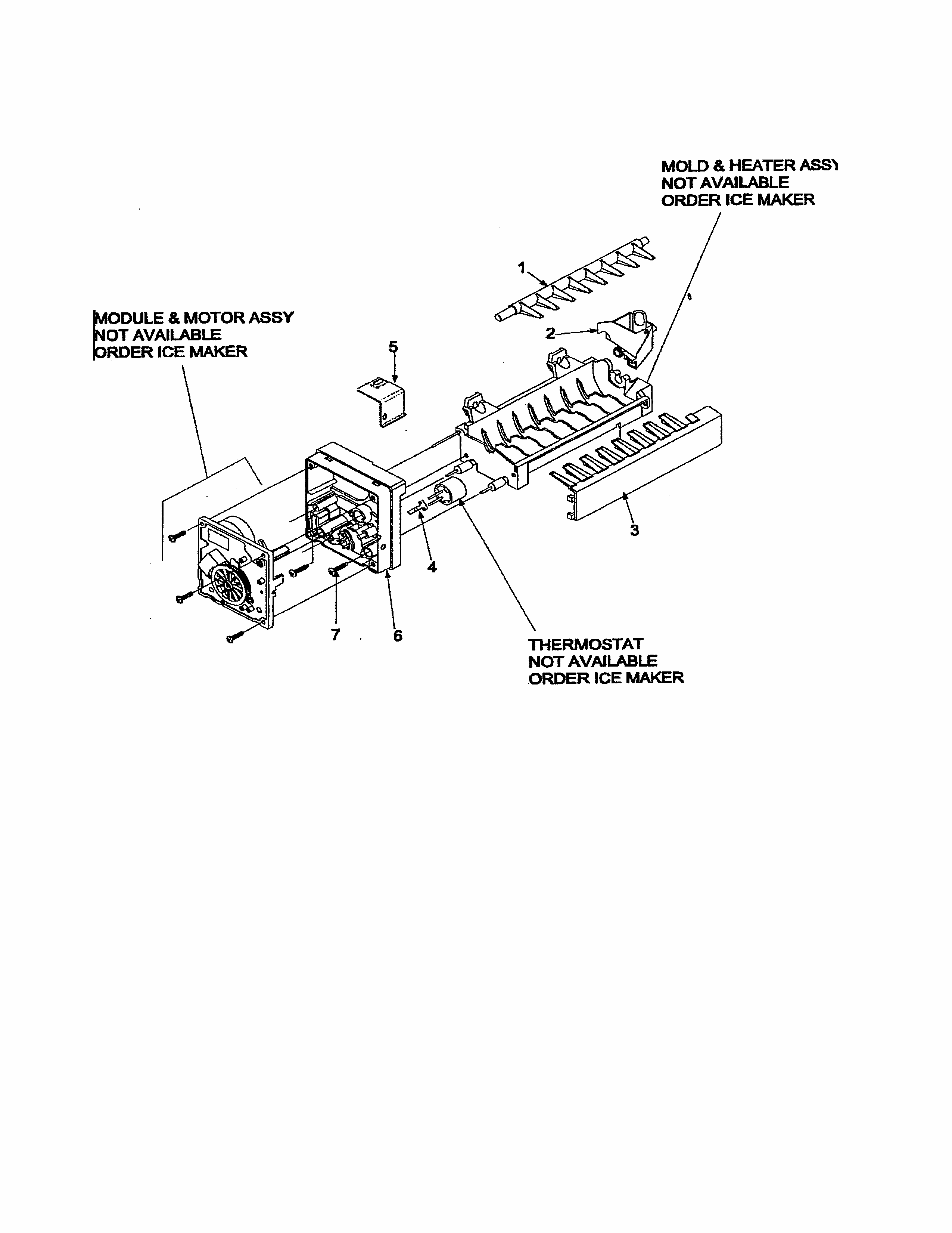 Ice Maker 61005508 Diagram and Parts List for 59673502203  Kenmore Refrigerator