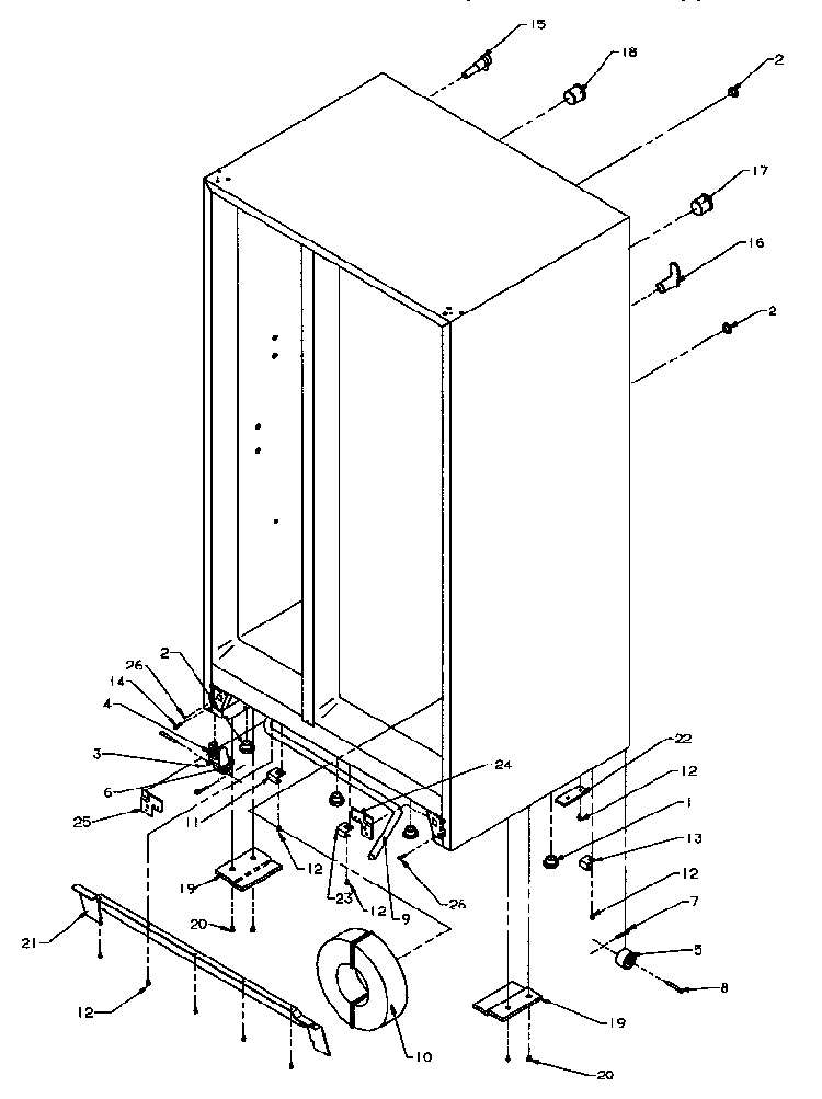 Drain And Rollers Diagram and Parts List for SPD25QA3W-P1181321WW  Amana Refrigerator