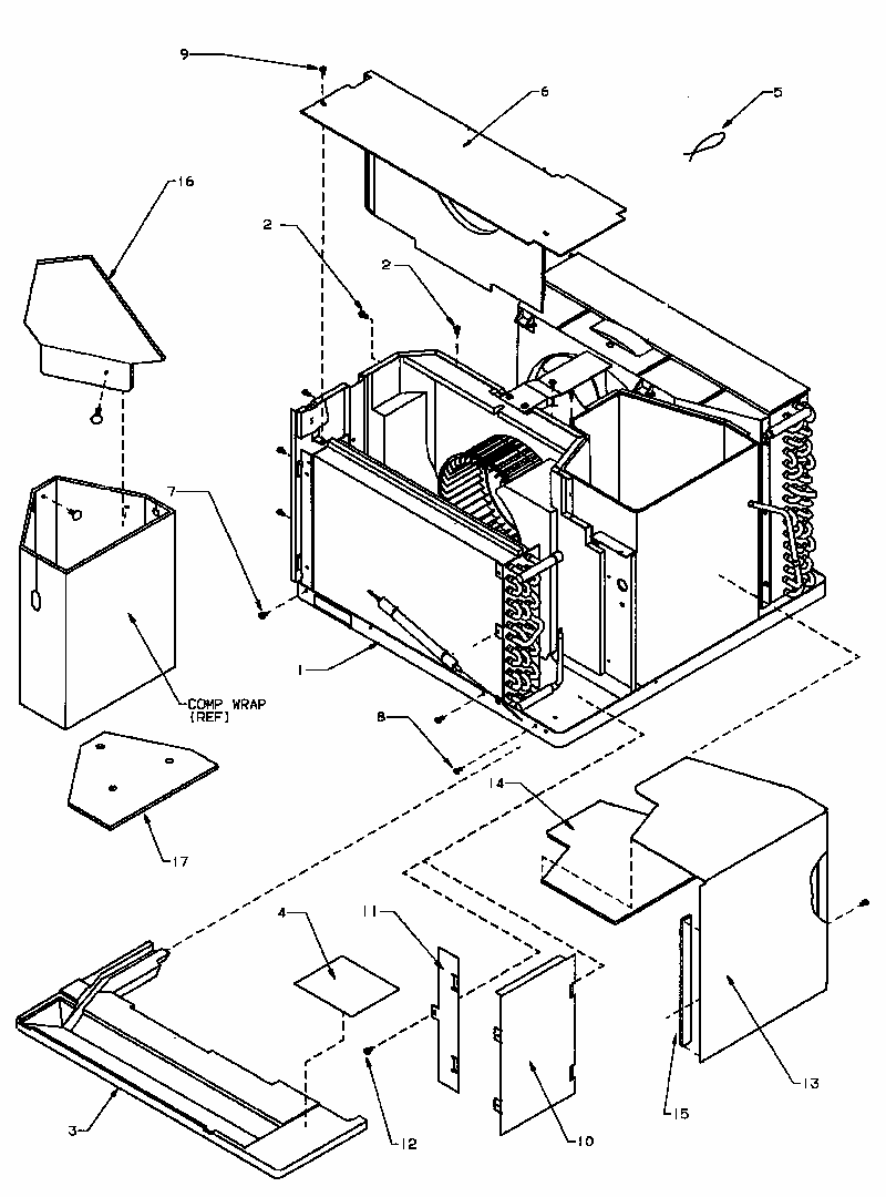 Miscellaneous Chassis Assy Parts Diagram and Parts List for 10QZ22TA-P1180402R  Amana Air Conditioner