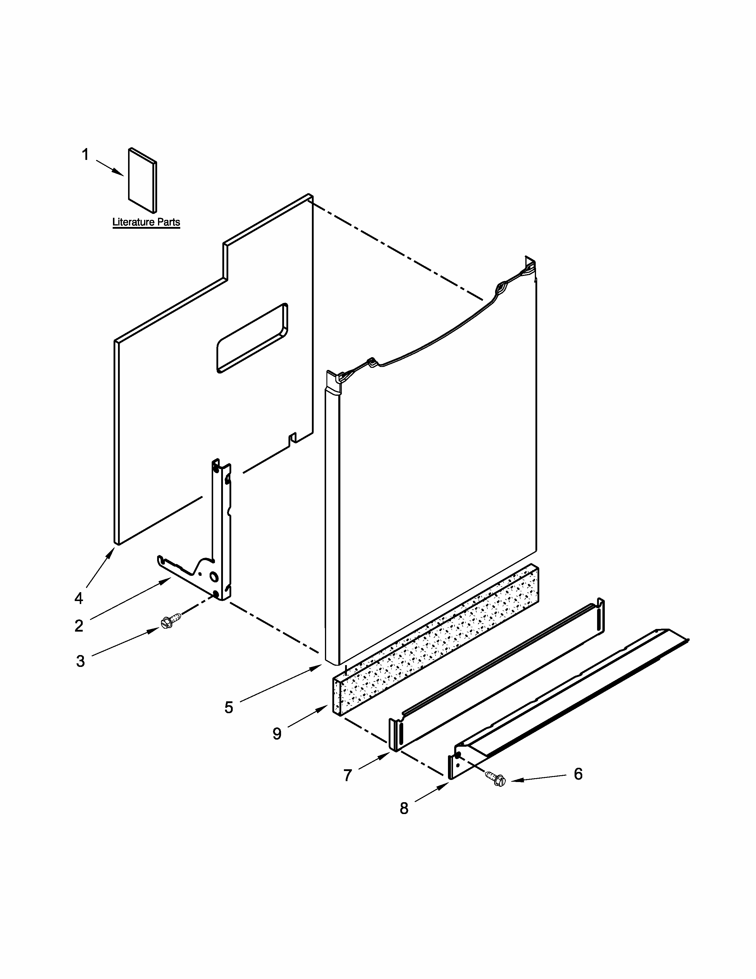 Door And Panel Parts Diagram and Parts List for MDBH980AWW0  Maytag Dishwasher