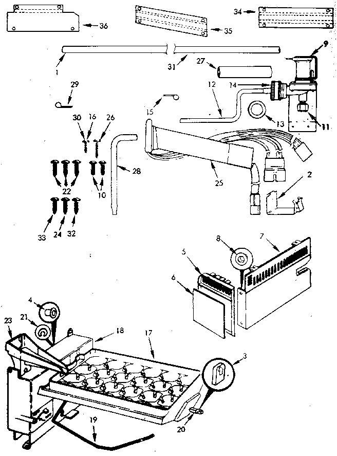 Ice Maker Station Diagram and Parts List for JRS223B-M8N07A  Jenn-Air Refrigerator