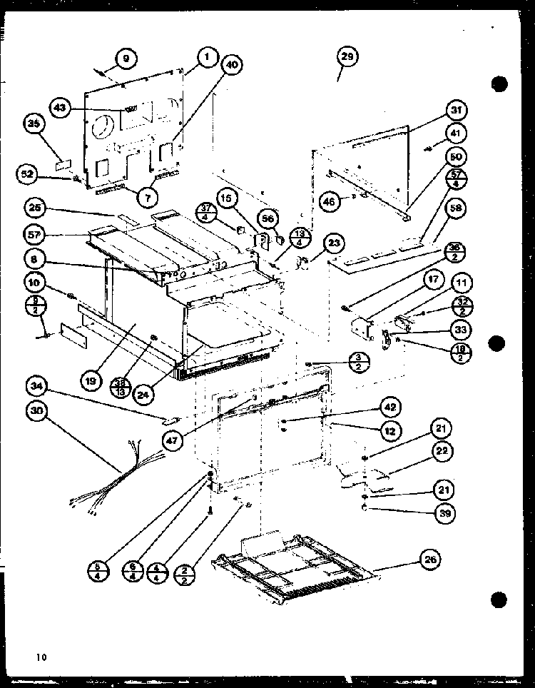 Cabinet Parts Diagram and Parts List for RC-10SE P76881-7M Amana Microwave