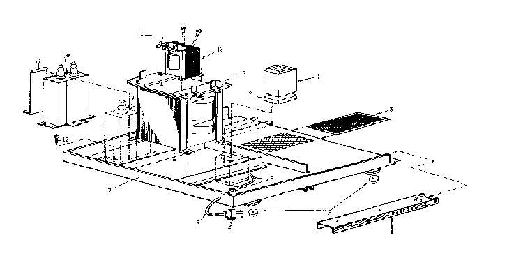 Oven Base Assembly Diagram and Parts List for 5629917000  Kenmore Microwave