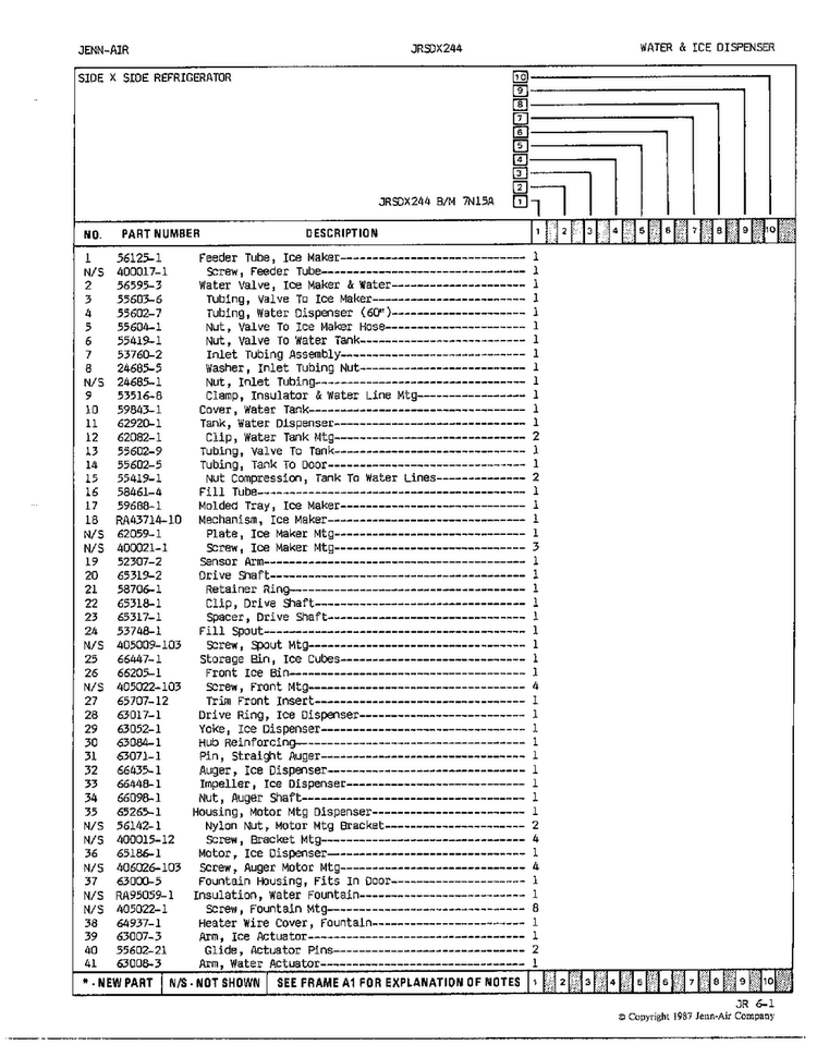 Water And Ice Dispenser Page 2 Diagram and Parts List for 24882  Jenn-Air Refrigerator