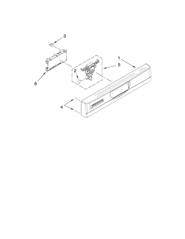 Control Panel And Latch Parts Diagram and Parts List for JDB3200AWW3  Jenn-Air Dishwasher