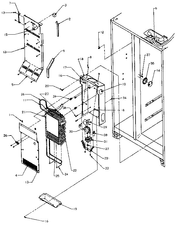 Evaporator And Air Handling Diagram and Parts List for SXDE27NP-P1162207W  Amana Refrigerator