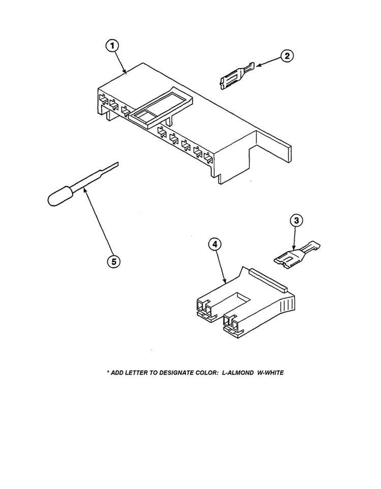 Motor Connection Blocks/terminals Diagram and Parts List for LW6163WM-PLW6163WMA  Amana Washer