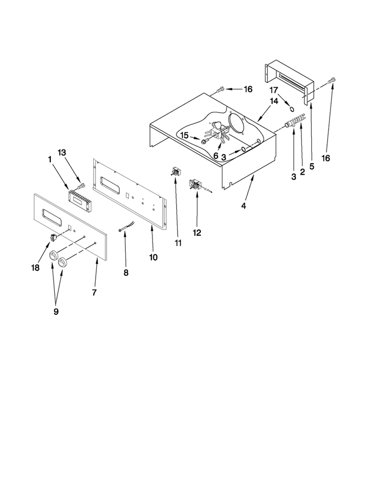 Control Panel Parts Diagram and Parts List for CWE4100ACB10  Maytag Wall Oven