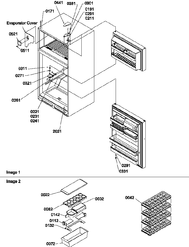 Door Hinges And Accessories Diagram and Parts List for HT600W-P1319401WW  Amana Refrigerator
