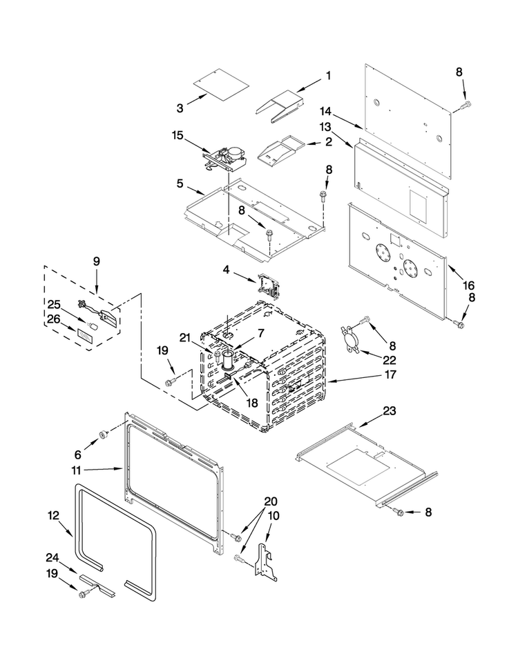 Oven Parts Diagram and Parts List for YJDRP436WP00  Jenn-Air Range