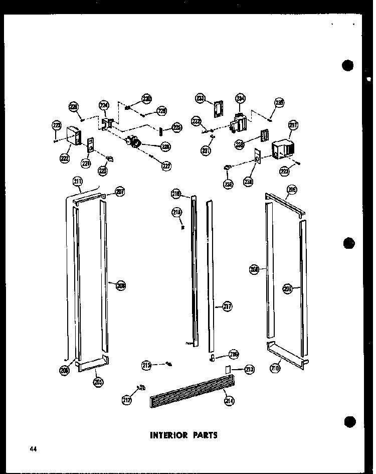Interior Parts Diagram and Parts List for SRN22G-A-P60201-17WA  Amana Refrigerator