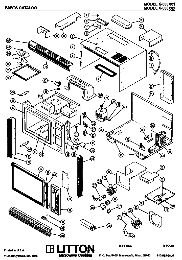 Section 3 Diagram and Parts List for 880130*1  Amana Microwave