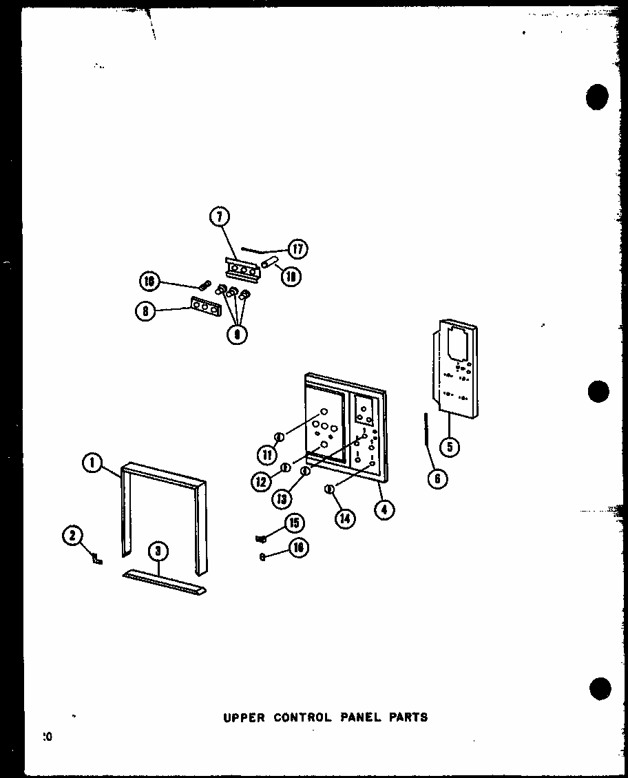 Upper Control Panel Parts Diagram and Parts List for RVH-2 P72908-3M Amana Range Hood