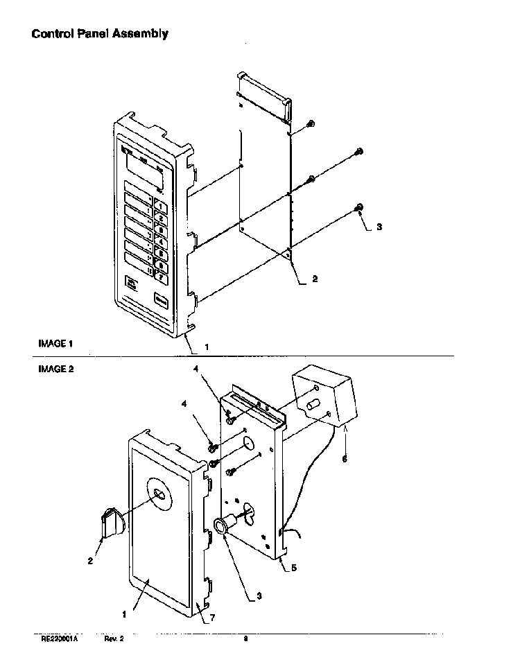 Control Panel Assembly Diagram and Parts List for SNAC700D-SNAC700D  Amana Microwave
