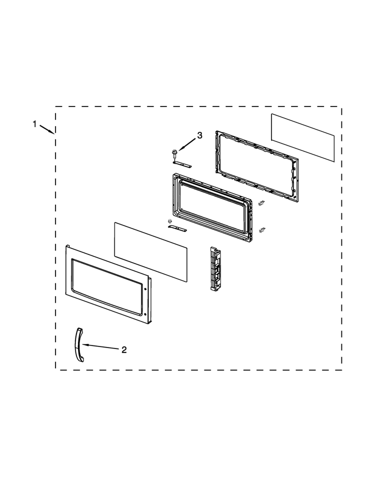 Door Parts Diagram and Parts List for YAMV1160VAW5  Amana Microwave