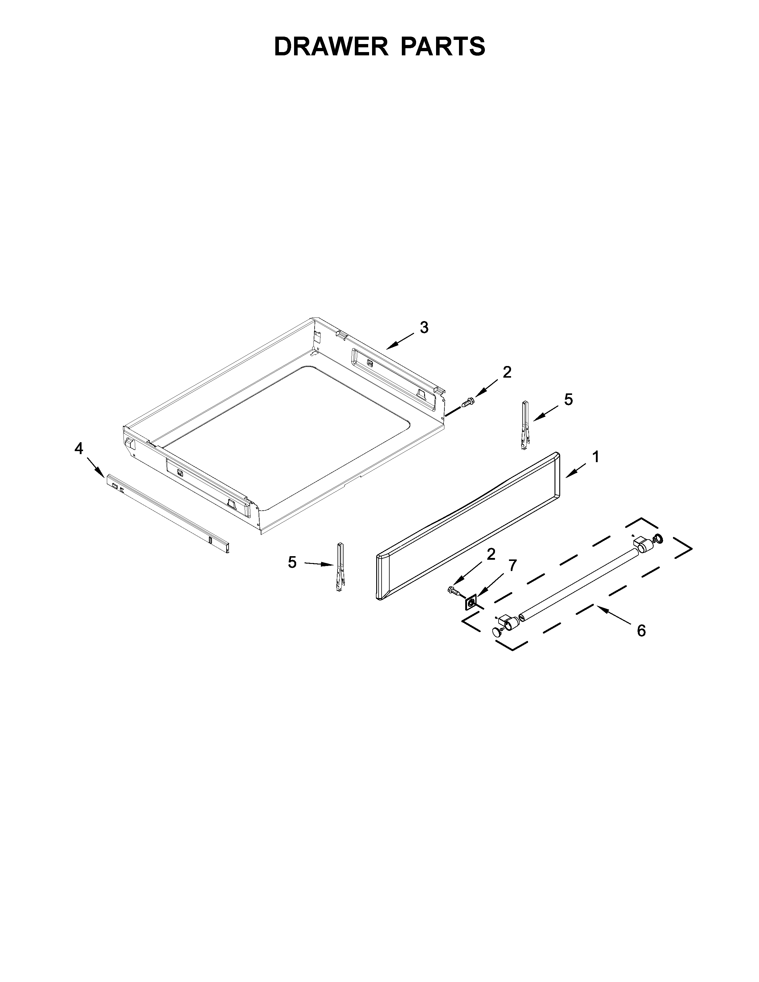 Drawer Parts Diagram and Parts List for MER8700DE1  Maytag Range