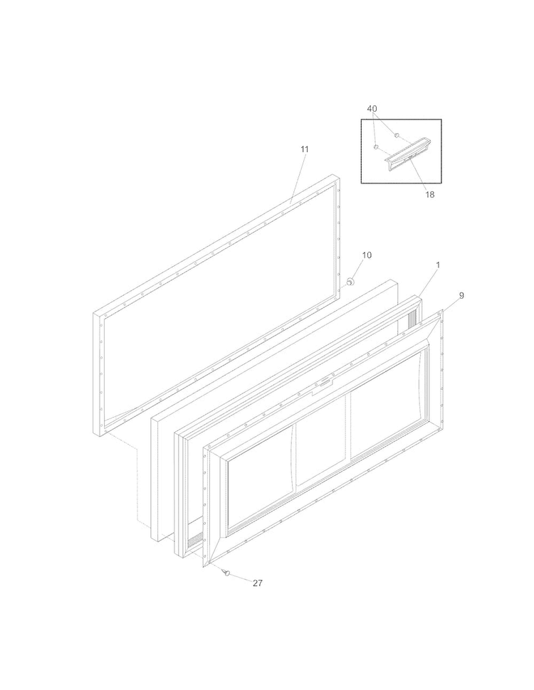 Door Diagram and Parts List for CFC09LW6  Crosley Freezer
