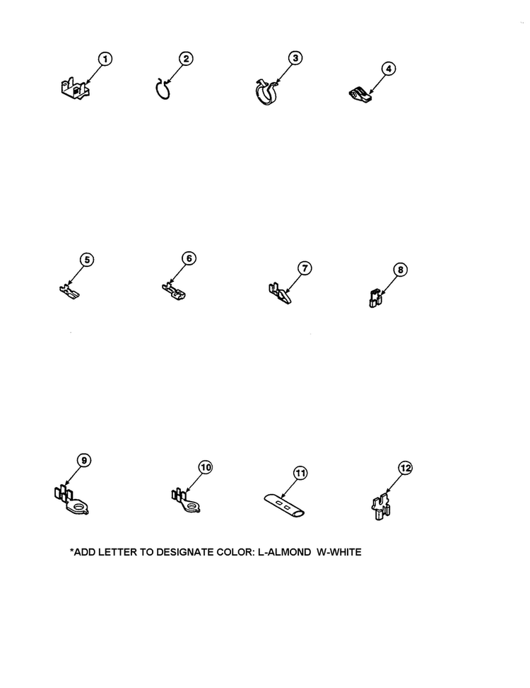 Terminals Diagram and Parts List for CW8413W2-PCW8413W2B  Crosley Washer