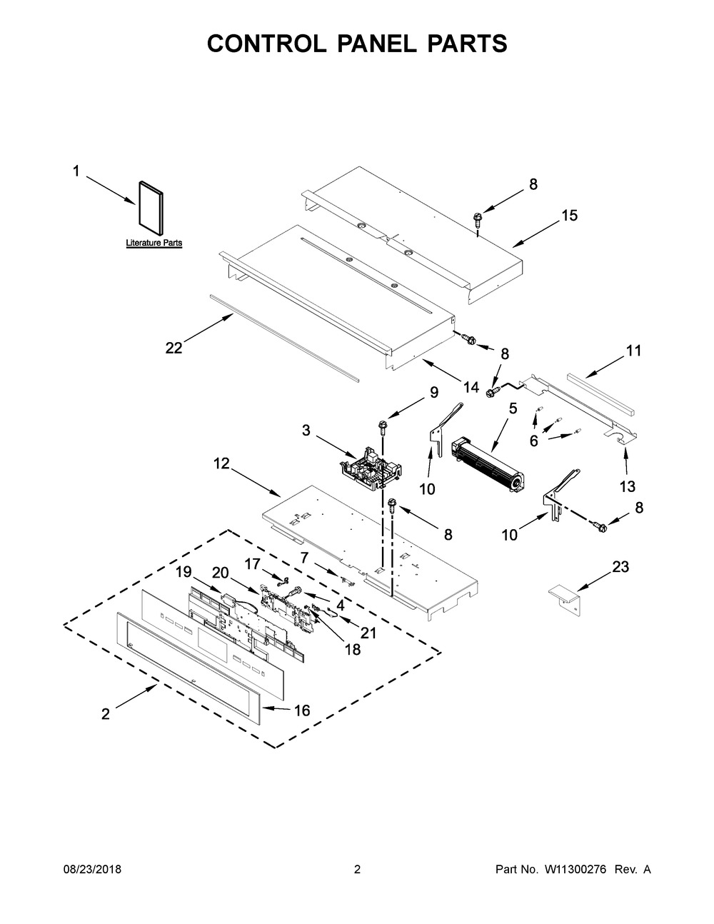 Control Panel Parts Diagram and Parts List for JJW3830DS03  Maytag Wall Oven