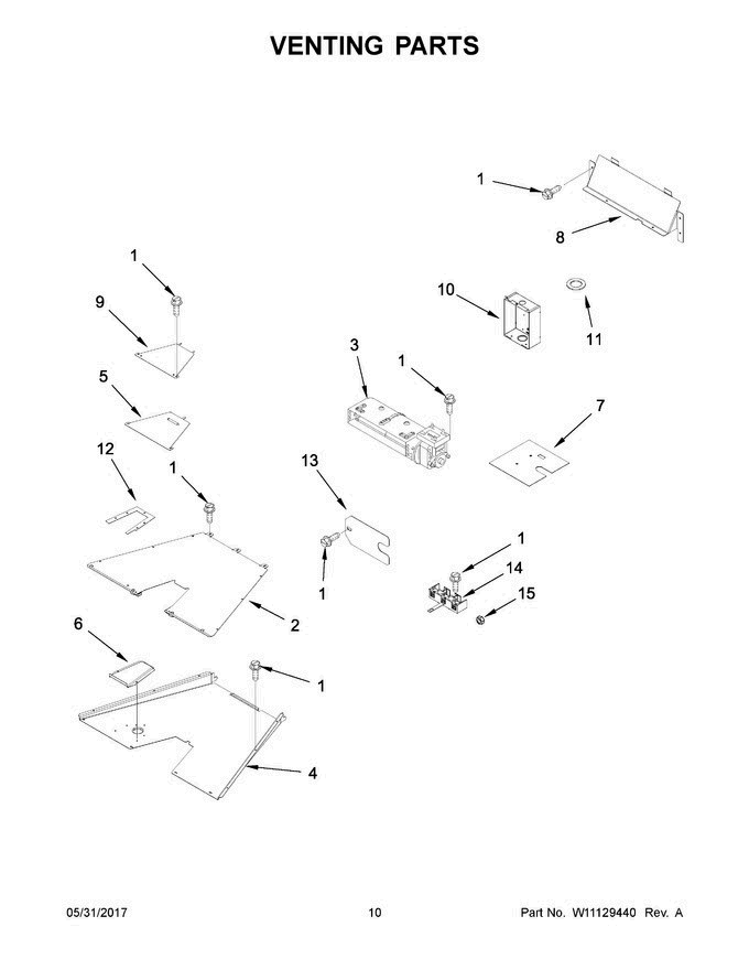 06 - Venting Parts Diagram and Parts List for JDRP536WP03  Jenn-Air Range