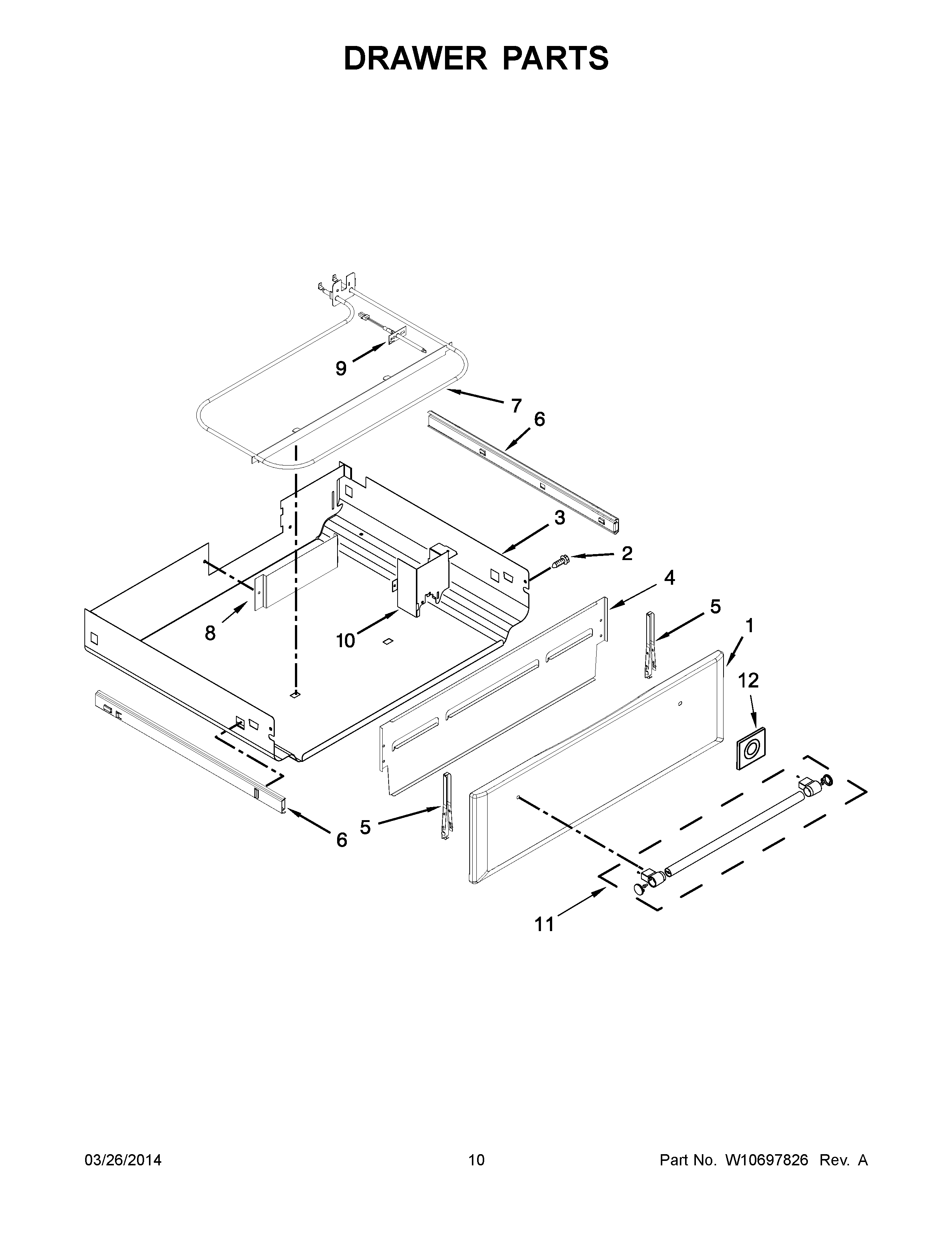 06 - DRAWER PARTS Diagram and Parts List for YMER8850DS0  Maytag Range