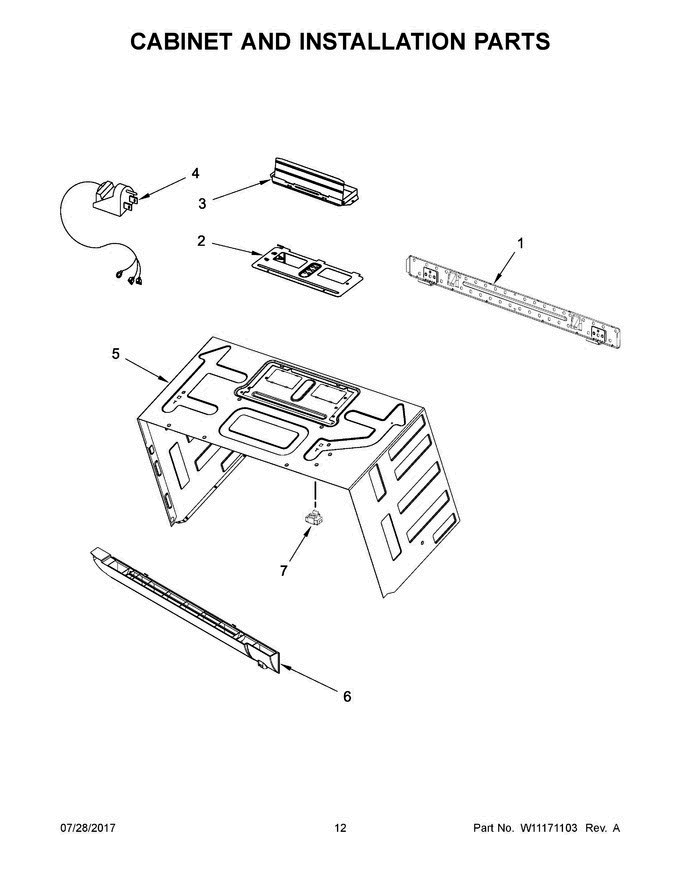 07 - Cabinet And Installation Parts Diagram and Parts List for MMV4205DS3  Maytag Microwave Oven Combo