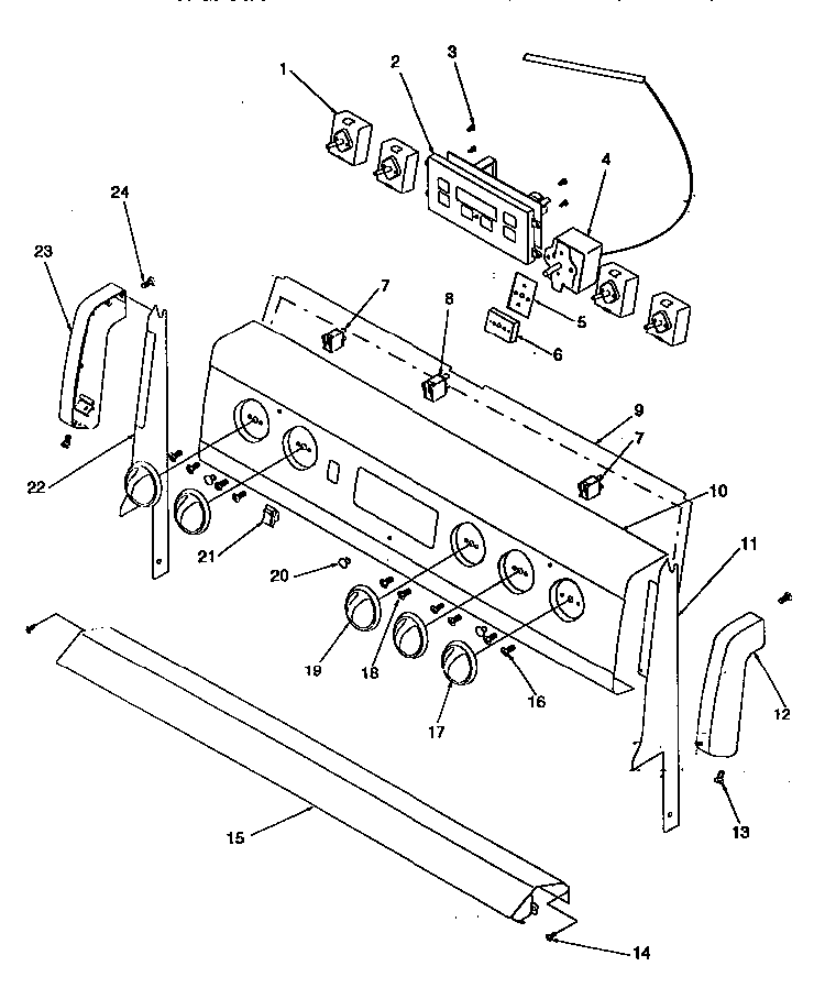 Backguard Diagram and Parts List for ART6110LL P1143449LL Amana Range