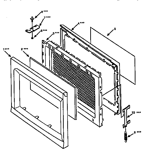 Door Diagram and Parts List for 56566300691  Kenmore Microwave