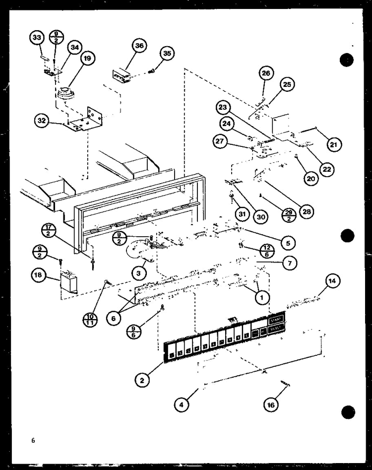 Control Diagram and Parts List for RC-20SE P76881-4M Amana Microwave