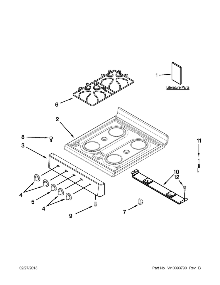Cooktop Parts Diagram and Parts List for AGP200VDW0  Amana Range
