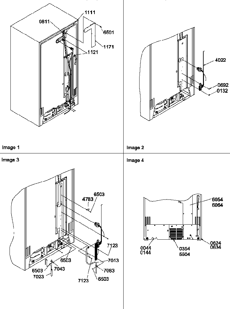 Cabinet Back Diagram and Parts List for SM22TBW-P1190212WW  Amana Refrigerator