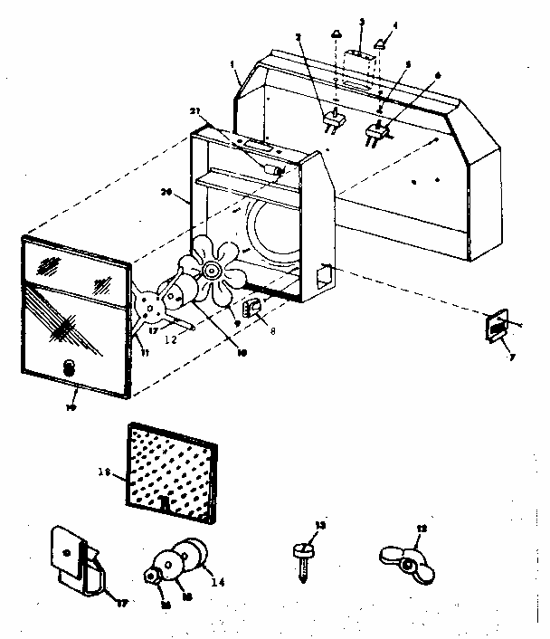 Range Hood Diagram and Parts List for 8505427060  Kenmore Range Hood