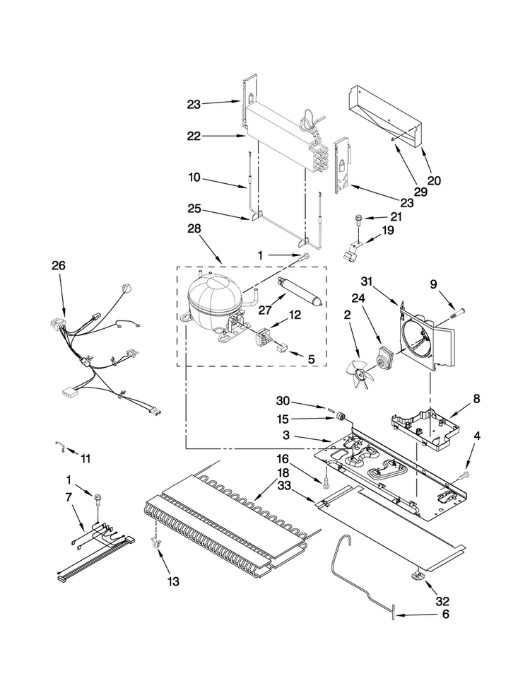 Unit Parts Diagram and Parts List for JBR2088WEM0  Jenn-Air Refrigerator