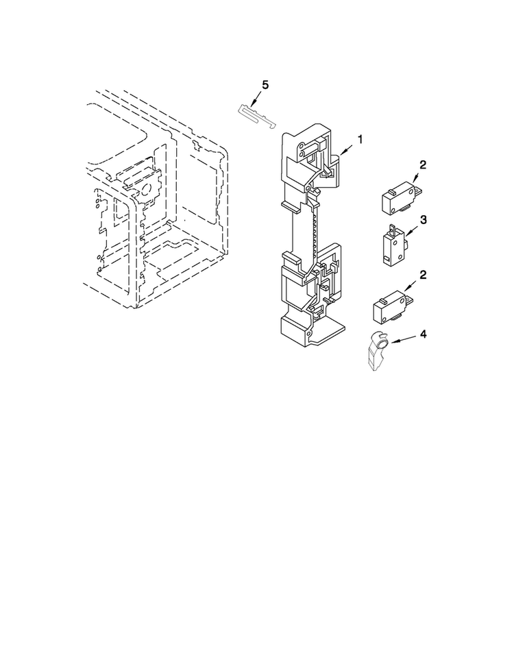 Microwave Latch Board Parts Diagram and Parts List for AMC4080AAB05  Amana Microwave