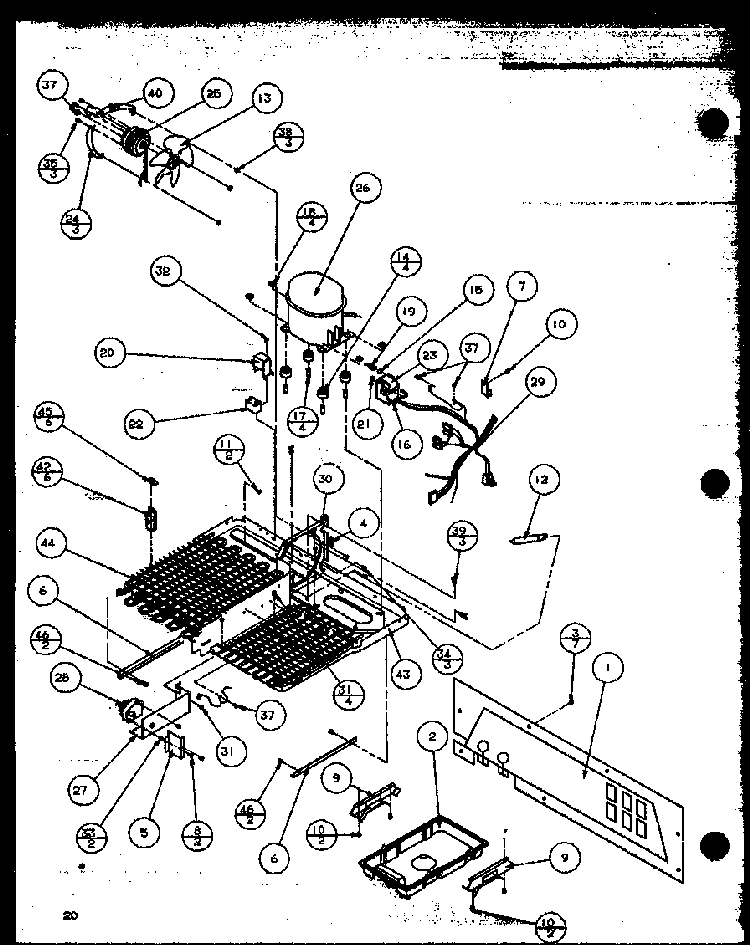 Machine Compartment Diagram and Parts List for SZD27MPL-P1124303WL  Amana Refrigerator
